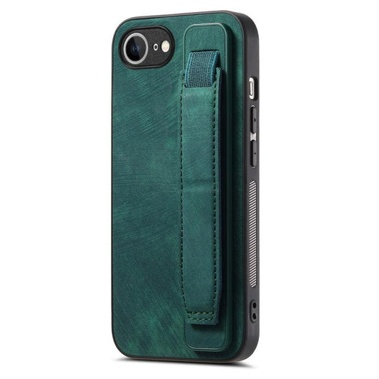 Retro Wristband Holder Leather Back Phone Case, For iPhone 16 Pro Max, For iPhone 16 Pro, For iPhone 16 Plus, For iPhone 16