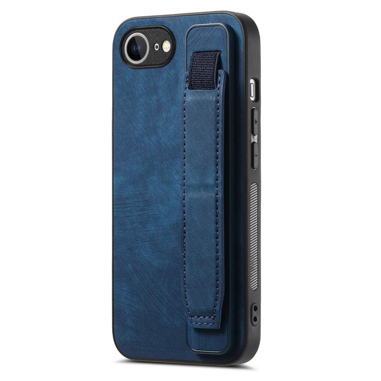 Retro Wristband Holder Leather Back Phone Case, For iPhone 16 Pro Max, For iPhone 16 Pro, For iPhone 16 Plus, For iPhone 16