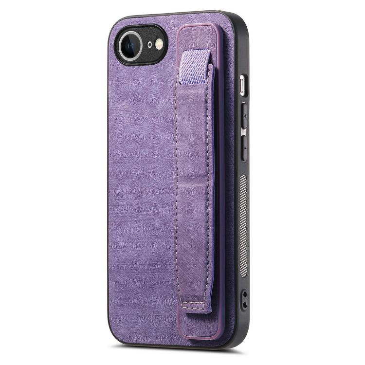 Retro Wristband Holder Leather Back Phone Case, For iPhone 16 Pro Max, For iPhone 16 Pro, For iPhone 16 Plus, For iPhone 16