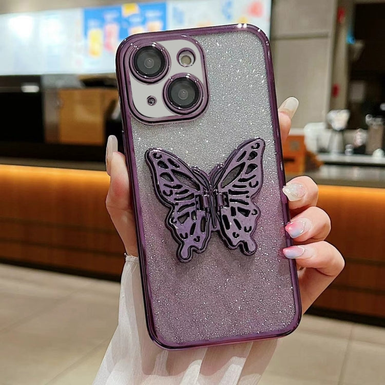 Electroplated Gradient Glitter 3D Butterfly TPU Phone Case, For iPhone 13 mini, For iPhone 12, For iPhone 12 Pro Max, For iPhone 12 Pro