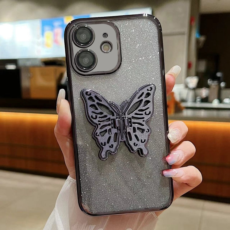 Electroplated Gradient Glitter 3D Butterfly TPU Phone Case, For iPhone 13 mini, For iPhone 12, For iPhone 12 Pro Max, For iPhone 12 Pro