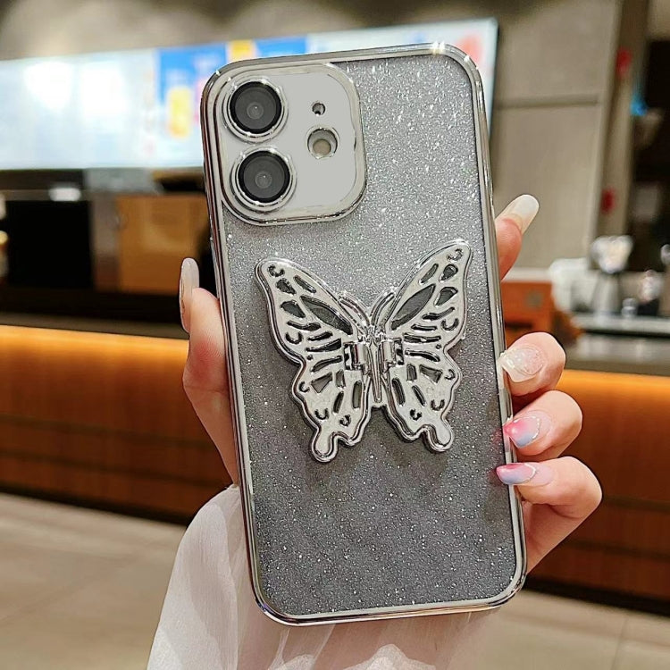 Electroplated Gradient Glitter 3D Butterfly TPU Phone Case, For iPhone 12 mini, For iPhone 11 Pro Max, For iPhone 11, For iPhone 11 Pro