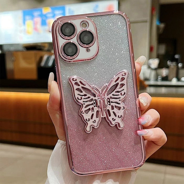 Electroplated Gradient Glitter 3D Butterfly TPU Phone Case, For iPhone 12 mini, For iPhone 11 Pro Max, For iPhone 11, For iPhone 11 Pro