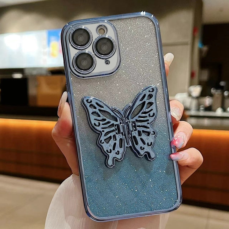 Electroplated Gradient Glitter 3D Butterfly TPU Phone Case, For iPhone 12 mini, For iPhone 11 Pro Max, For iPhone 11, For iPhone 11 Pro