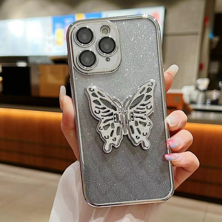 Electroplated Gradient Glitter 3D Butterfly TPU Phone Case, For iPhone 12 mini, For iPhone 11 Pro Max, For iPhone 11, For iPhone 11 Pro