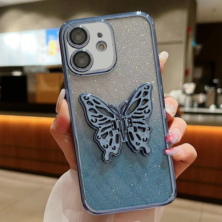 Electroplated Gradient Glitter 3D Butterfly TPU Phone Case, For iPhone 12 mini, For iPhone 11 Pro Max, For iPhone 11, For iPhone 11 Pro