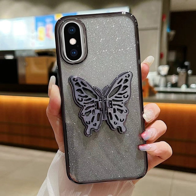 Electroplated Gradient Glitter 3D Butterfly TPU Phone Case, For iPhone X / XS, For iPhone XR, For iPhone XS Max, For iPhone 7 Plus / 8 Plus