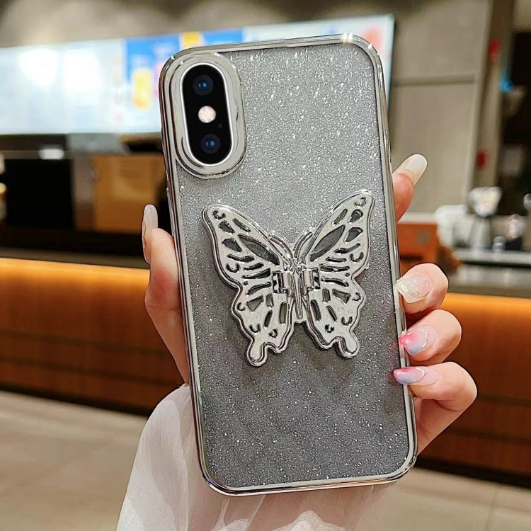 Electroplated Gradient Glitter 3D Butterfly TPU Phone Case, For iPhone X / XS, For iPhone XR, For iPhone XS Max, For iPhone 7 Plus / 8 Plus