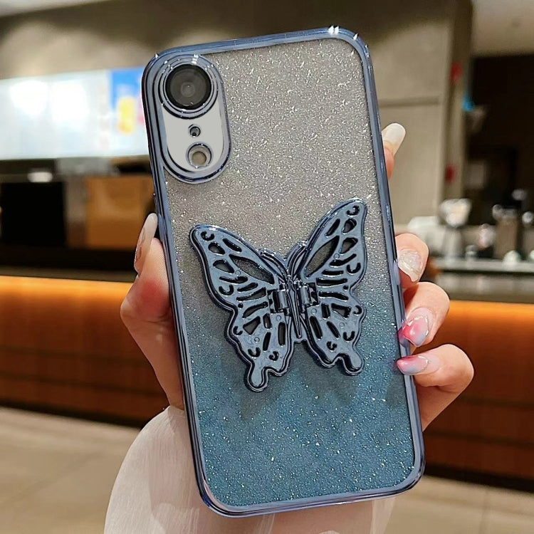 Electroplated Gradient Glitter 3D Butterfly TPU Phone Case, For iPhone X / XS, For iPhone XR, For iPhone XS Max, For iPhone 7 Plus / 8 Plus