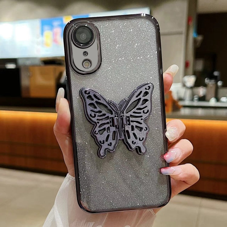 Electroplated Gradient Glitter 3D Butterfly TPU Phone Case, For iPhone X / XS, For iPhone XR, For iPhone XS Max, For iPhone 7 Plus / 8 Plus