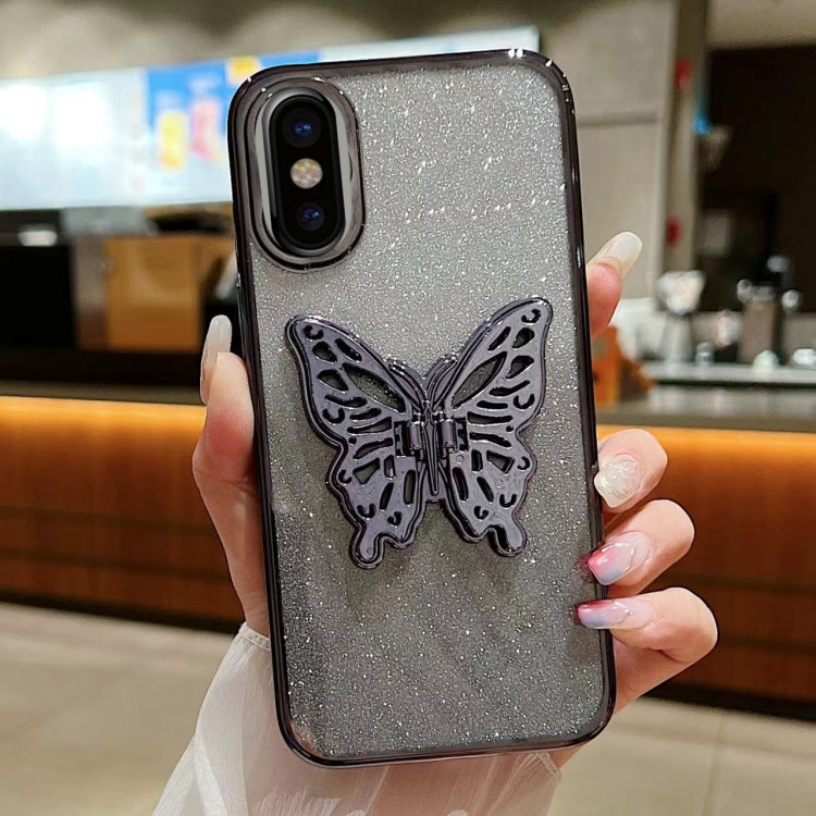 Electroplated Gradient Glitter 3D Butterfly TPU Phone Case, For iPhone X / XS, For iPhone XR, For iPhone XS Max, For iPhone 7 Plus / 8 Plus