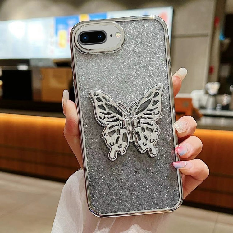 Electroplated Gradient Glitter 3D Butterfly TPU Phone Case, For iPhone X / XS, For iPhone XR, For iPhone XS Max, For iPhone 7 Plus / 8 Plus