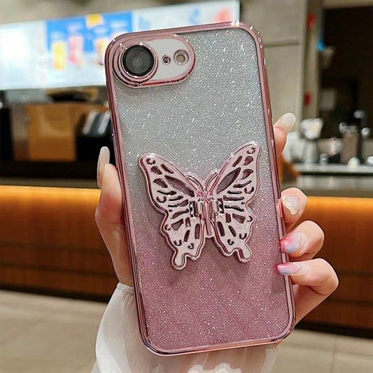 Electroplated Gradient Glitter 3D Butterfly TPU Phone Case, For iPhone 7 / 8 / SE 2022, For iPhone 13 Pro Max, For iPhone 13 Pro, For iPhone 13