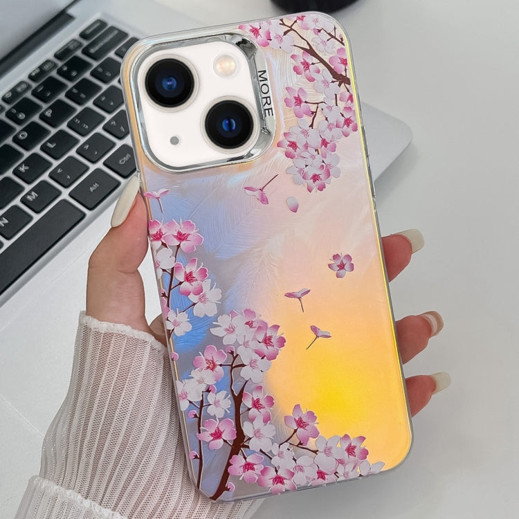 Electroplating Laser Flower Texture TPU Phone Case, For iPhone 14