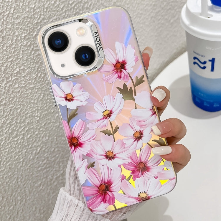 Electroplating Laser Flower Texture TPU Phone Case, For iPhone 14