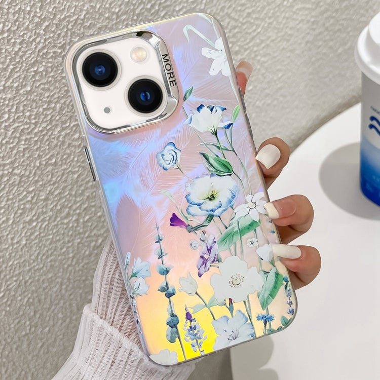Electroplating Laser Flower Texture TPU Phone Case, For iPhone 14