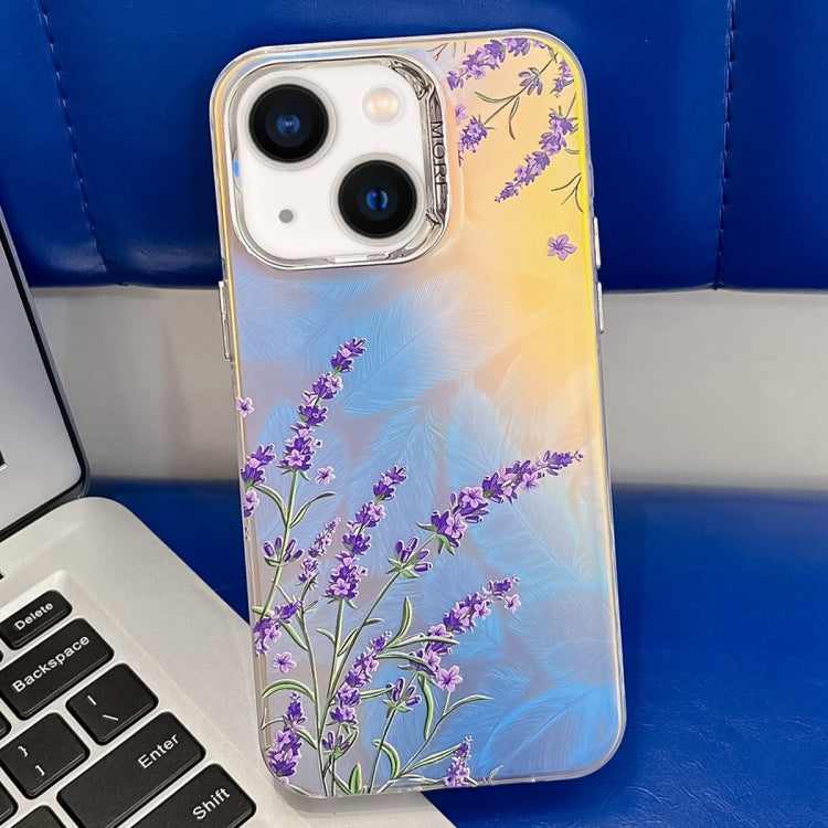 Electroplating Laser Flower Texture TPU Phone Case, For iPhone 14