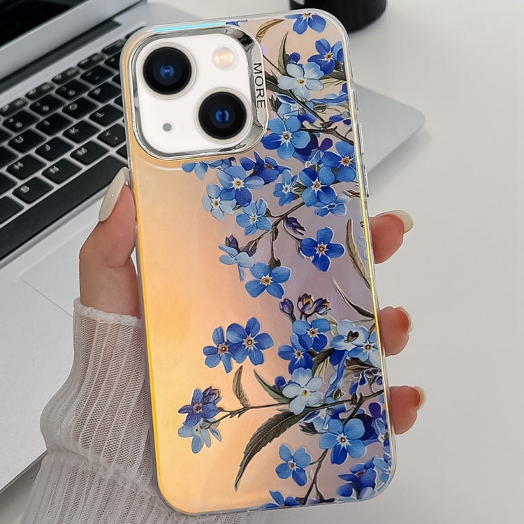 Electroplating Laser Flower Texture TPU Phone Case, For iPhone 13