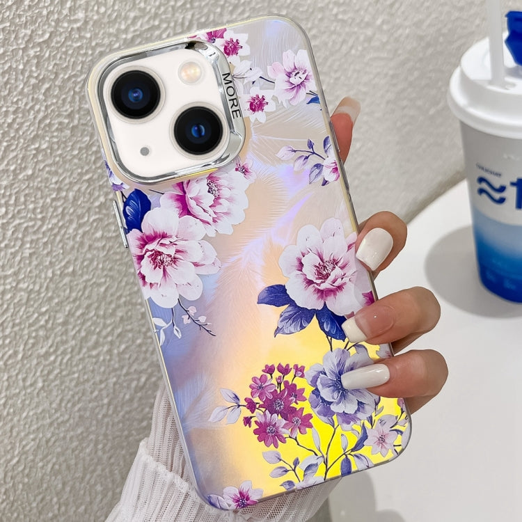 Electroplating Laser Flower Texture TPU Phone Case, For iPhone 13