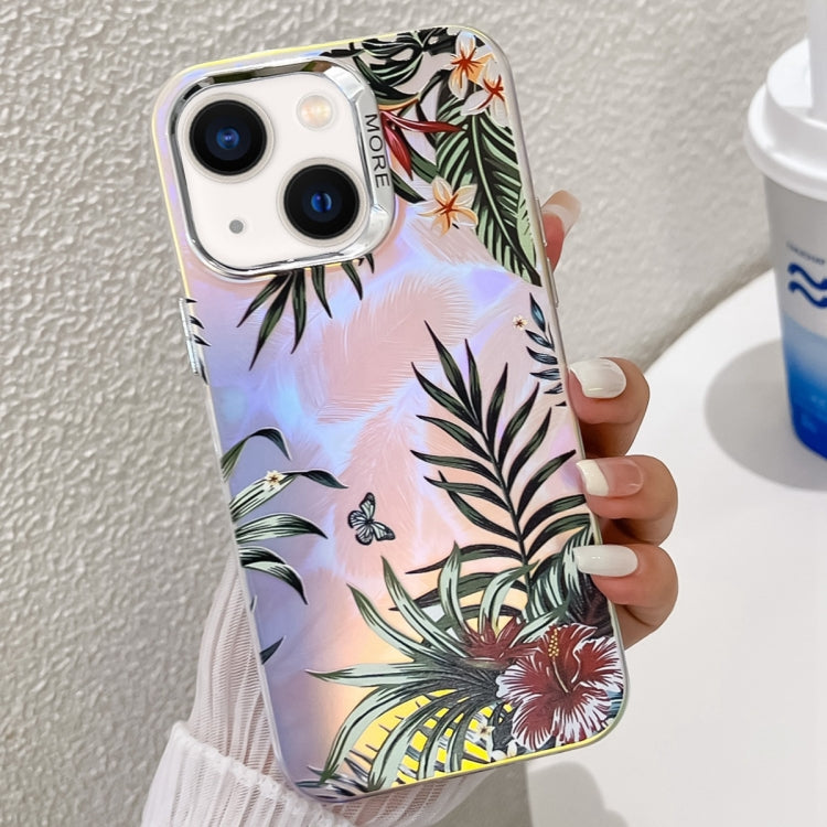 Electroplating Laser Flower Texture TPU Phone Case, For iPhone 13
