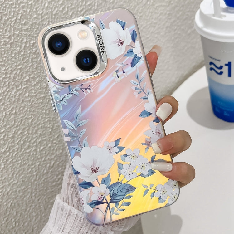 Electroplating Laser Flower Texture TPU Phone Case, For iPhone 13