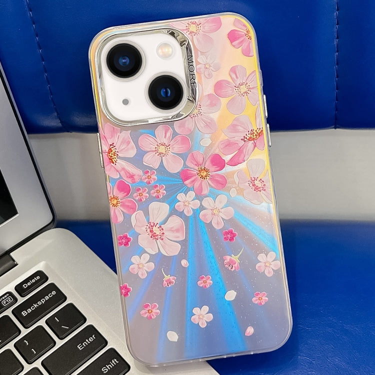 Electroplating Laser Flower Texture TPU Phone Case, For iPhone 13