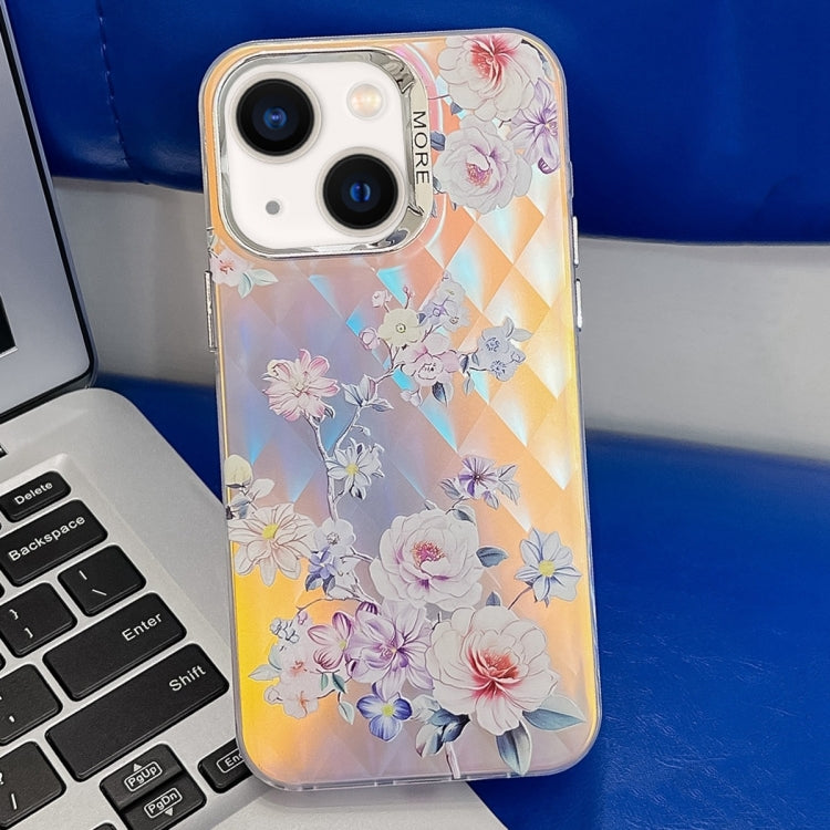 Electroplating Laser Flower Texture TPU Phone Case, For iPhone 13