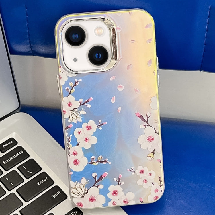 Electroplating Laser Flower Texture TPU Phone Case, For iPhone 13