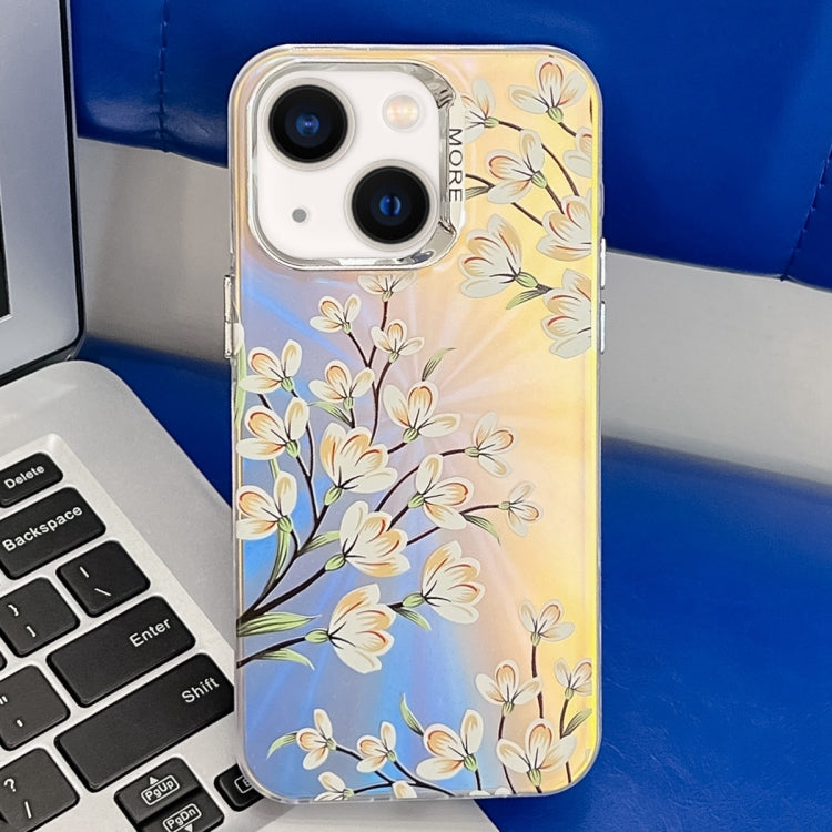 Electroplating Laser Flower Texture TPU Phone Case, For iPhone 13
