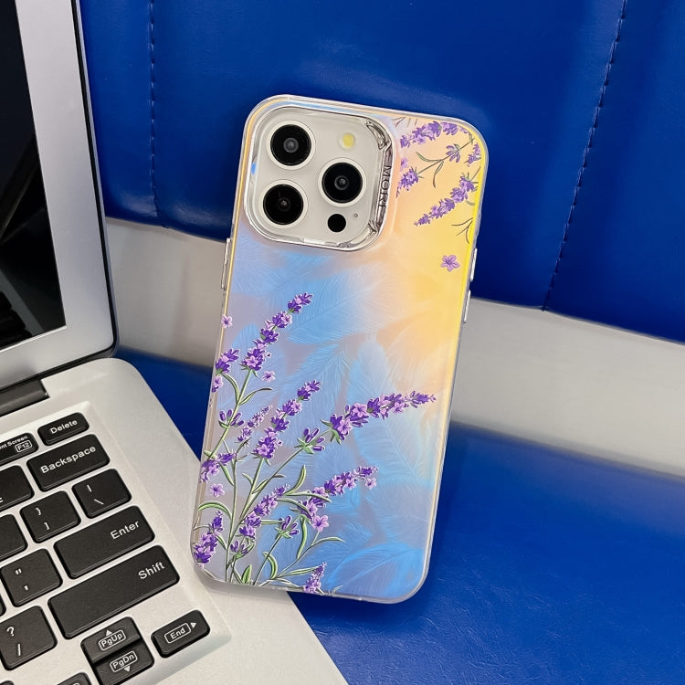 Electroplating Laser Flower Texture TPU Phone Case, For iPhone 16 Pro
