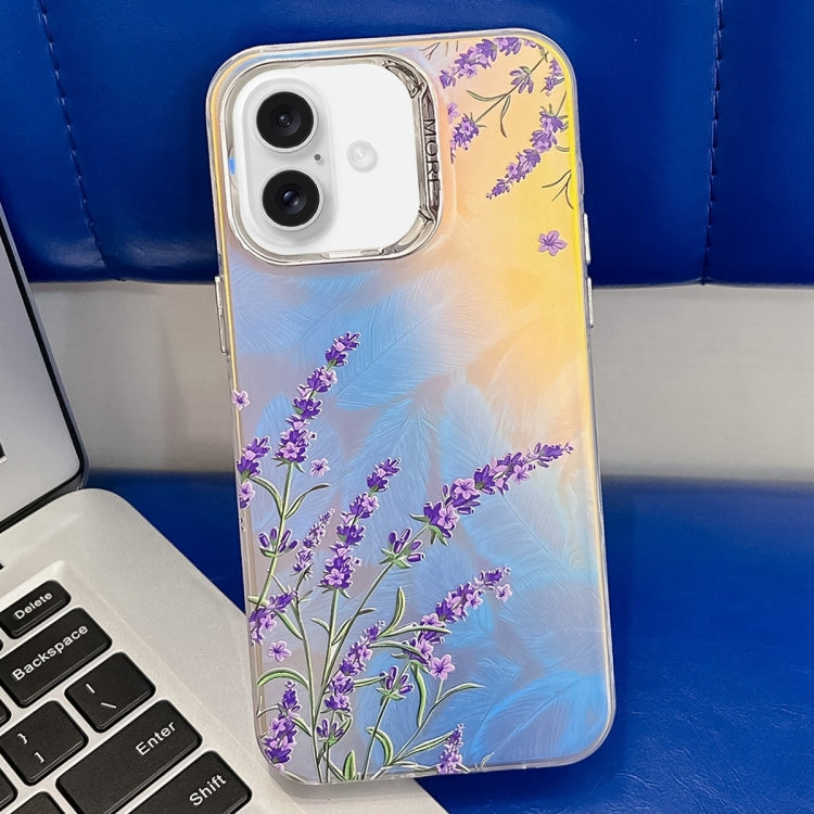 Electroplating Laser Flower Texture TPU Phone Case, For iPhone 16