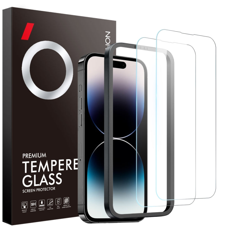 NORTHJO 2pcs A++ Screen Protector Tempered Glass Film with Installation Frame, For iPhone 16 Pro Max, For iPhone 16 Pro, For iPhone 16 Plus, For iPhone 16, For iPhone 15 Pro Max, For iPhone 15 Pro, For iPhone 15 Plus, For iPhone 15, For iPhone 14 Plus...