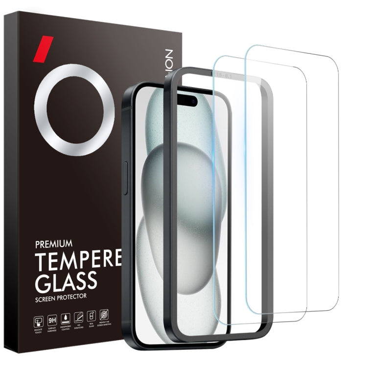 NORTHJO 2pcs A++ Screen Protector Tempered Glass Film with Installation Frame, For iPhone 16 Pro Max, For iPhone 16 Pro, For iPhone 16 Plus, For iPhone 16, For iPhone 15 Pro Max, For iPhone 15 Pro, For iPhone 15 Plus, For iPhone 15, For iPhone 14 Plus...