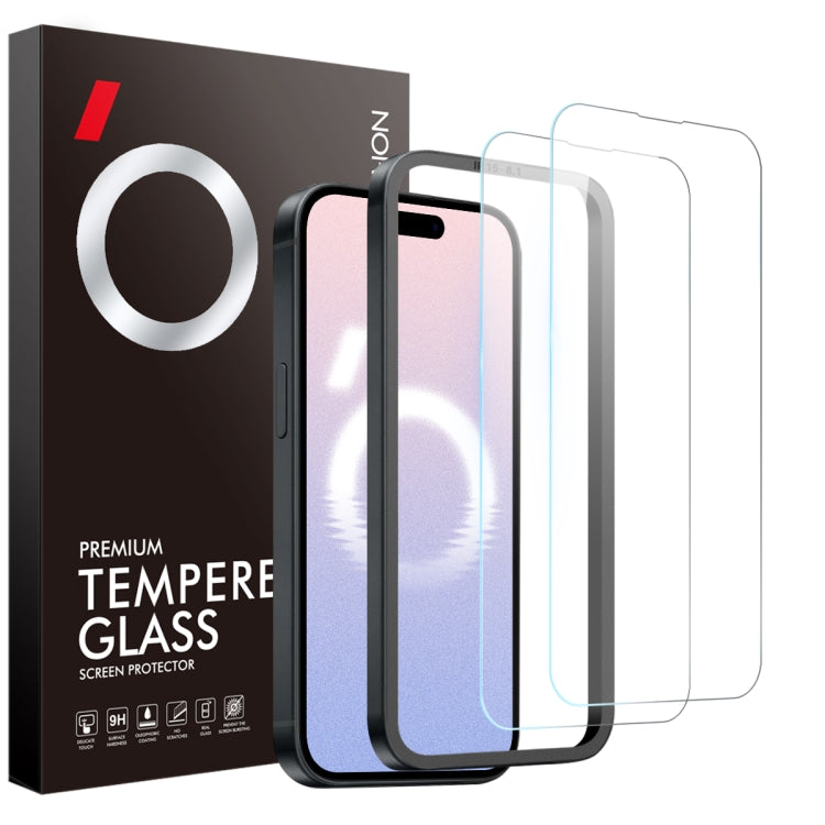 NORTHJO 2pcs A++ Screen Protector Tempered Glass Film with Installation Frame, For iPhone 16 Pro Max, For iPhone 16 Pro, For iPhone 16 Plus, For iPhone 16, For iPhone 15 Pro Max, For iPhone 15 Pro, For iPhone 15 Plus, For iPhone 15, For iPhone 14 Plus...