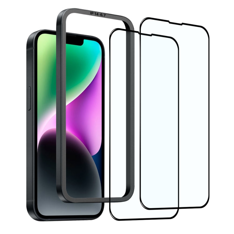 NORTHJO 2pcs A++ Tempered Glass Film with Installation Frame, For iPhone 16 Pro Max, For iPhone 16 Pro, For iPhone 16 Plus, For iPhone 16, For iPhone 15 Pro Max, For iPhone 15 Pro, For iPhone 15 Plus, For iPhone 15, For iPhone 14 Plus, For iPhone 14...