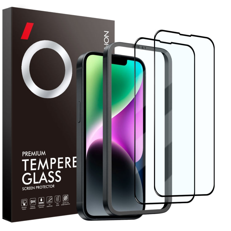 NORTHJO 2pcs A++ Tempered Glass Film with Installation Frame, For iPhone 16 Pro Max, For iPhone 16 Pro, For iPhone 16 Plus, For iPhone 16, For iPhone 15 Pro Max, For iPhone 15 Pro, For iPhone 15 Plus, For iPhone 15, For iPhone 14 Plus, For iPhone 14...