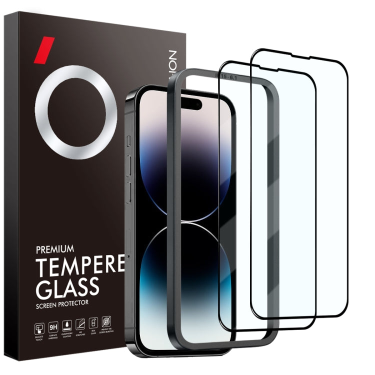NORTHJO 2pcs A++ Tempered Glass Film with Installation Frame, For iPhone 16 Pro Max, For iPhone 16 Pro, For iPhone 16 Plus, For iPhone 16, For iPhone 15 Pro Max, For iPhone 15 Pro, For iPhone 15 Plus, For iPhone 15, For iPhone 14 Plus, For iPhone 14...
