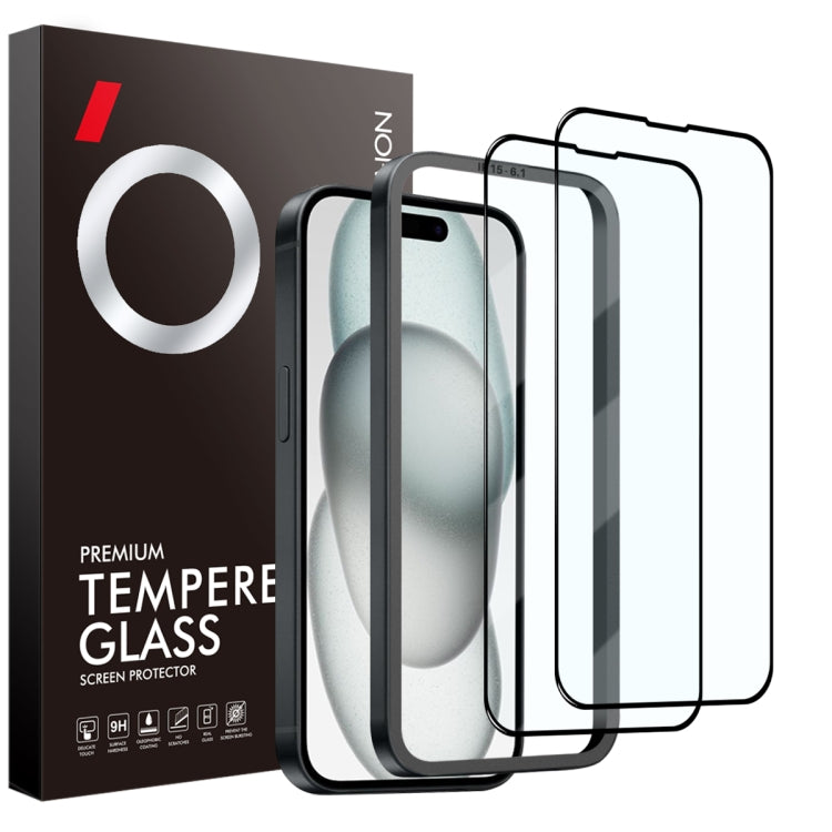 NORTHJO 2pcs A++ Tempered Glass Film with Installation Frame, For iPhone 16 Pro Max, For iPhone 16 Pro, For iPhone 16 Plus, For iPhone 16, For iPhone 15 Pro Max, For iPhone 15 Pro, For iPhone 15 Plus, For iPhone 15, For iPhone 14 Plus, For iPhone 14...