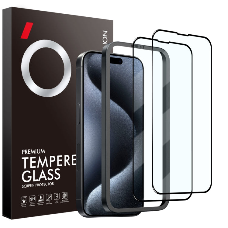 NORTHJO 2pcs A++ Tempered Glass Film with Installation Frame, For iPhone 16 Pro Max, For iPhone 16 Pro, For iPhone 16 Plus, For iPhone 16, For iPhone 15 Pro Max, For iPhone 15 Pro, For iPhone 15 Plus, For iPhone 15, For iPhone 14 Plus, For iPhone 14...