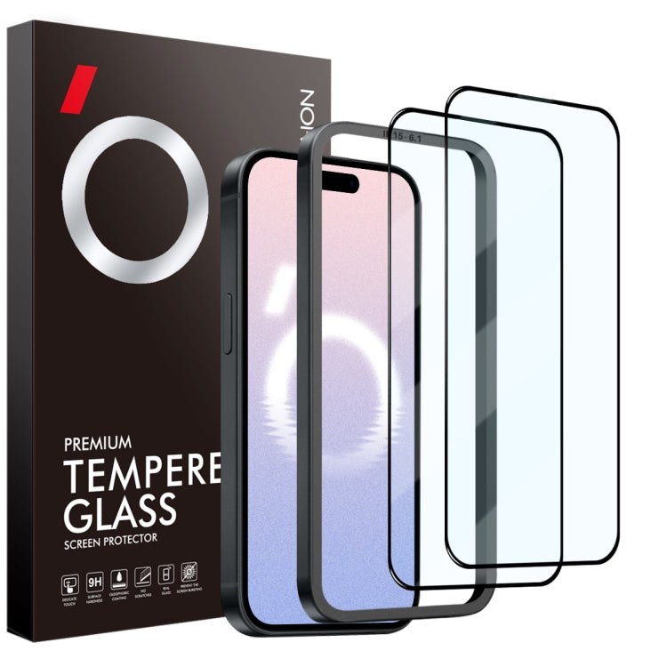 NORTHJO 2pcs A++ Tempered Glass Film with Installation Frame, For iPhone 16 Pro Max, For iPhone 16 Pro, For iPhone 16 Plus, For iPhone 16, For iPhone 15 Pro Max, For iPhone 15 Pro, For iPhone 15 Plus, For iPhone 15, For iPhone 14 Plus, For iPhone 14...