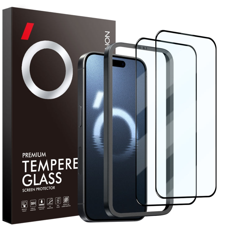 NORTHJO 2pcs A++ Tempered Glass Film with Installation Frame, For iPhone 16 Pro Max, For iPhone 16 Pro, For iPhone 16 Plus, For iPhone 16, For iPhone 15 Pro Max, For iPhone 15 Pro, For iPhone 15 Plus, For iPhone 15, For iPhone 14 Plus, For iPhone 14...