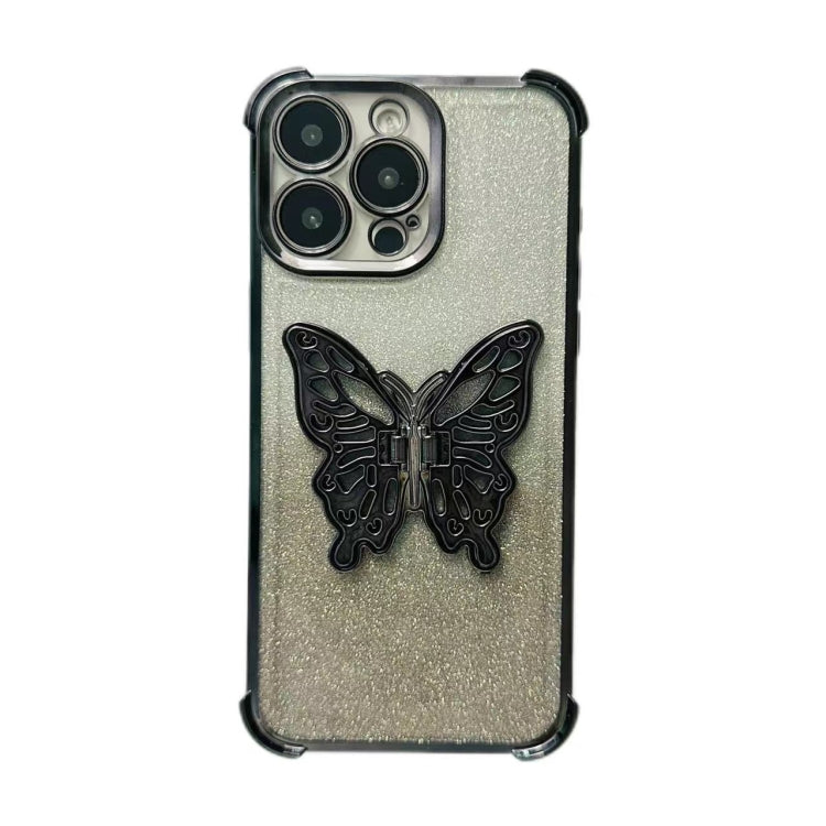 Electroplated Glitter 3D Butterfly Four-corner Shockproof TPU Phone Case, For iPhone 13 Pro Max, For iPhone 13 Pro, For iPhone 13, For iPhone 12
