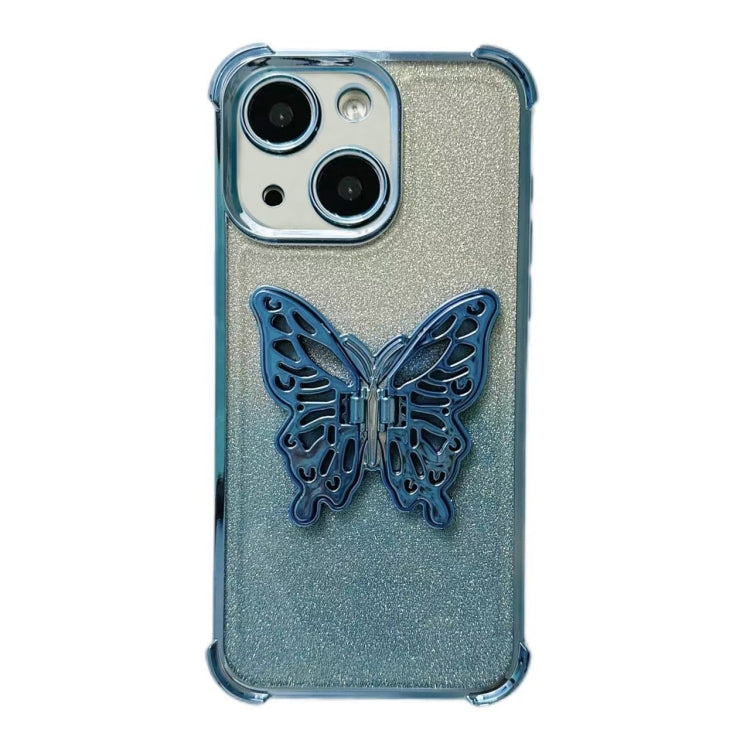 Electroplated Glitter 3D Butterfly Four-corner Shockproof TPU Phone Case, For iPhone 13 Pro Max, For iPhone 13 Pro, For iPhone 13, For iPhone 12