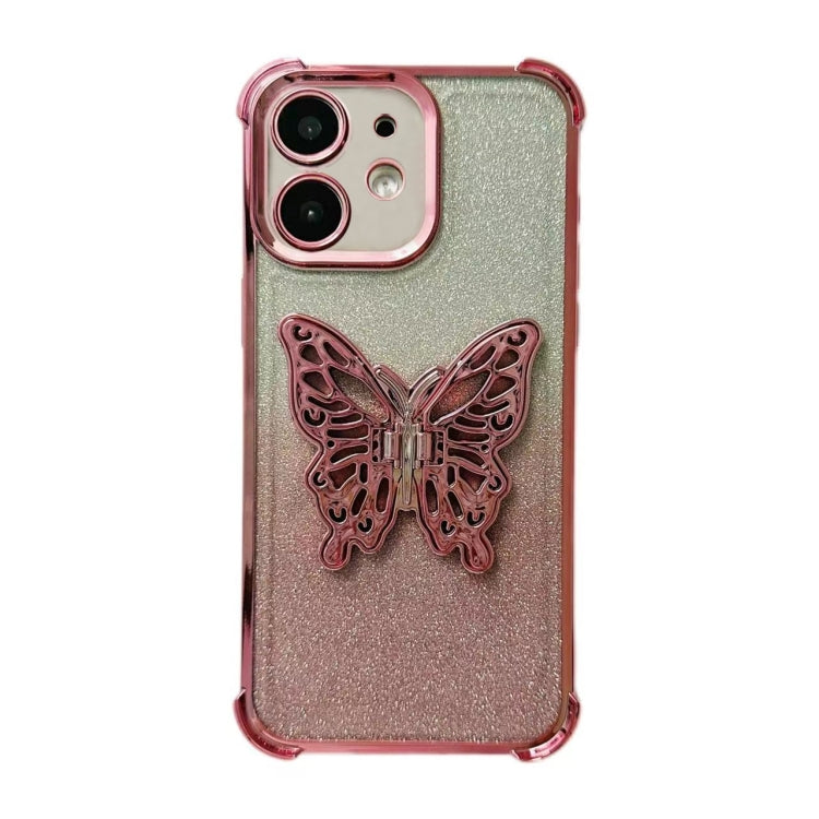 Electroplated Glitter 3D Butterfly Four-corner Shockproof TPU Phone Case, For iPhone 11 Pro, For iPhone XR, For iPhone XS Max, For iPhone 7 / 8 / SE 2022