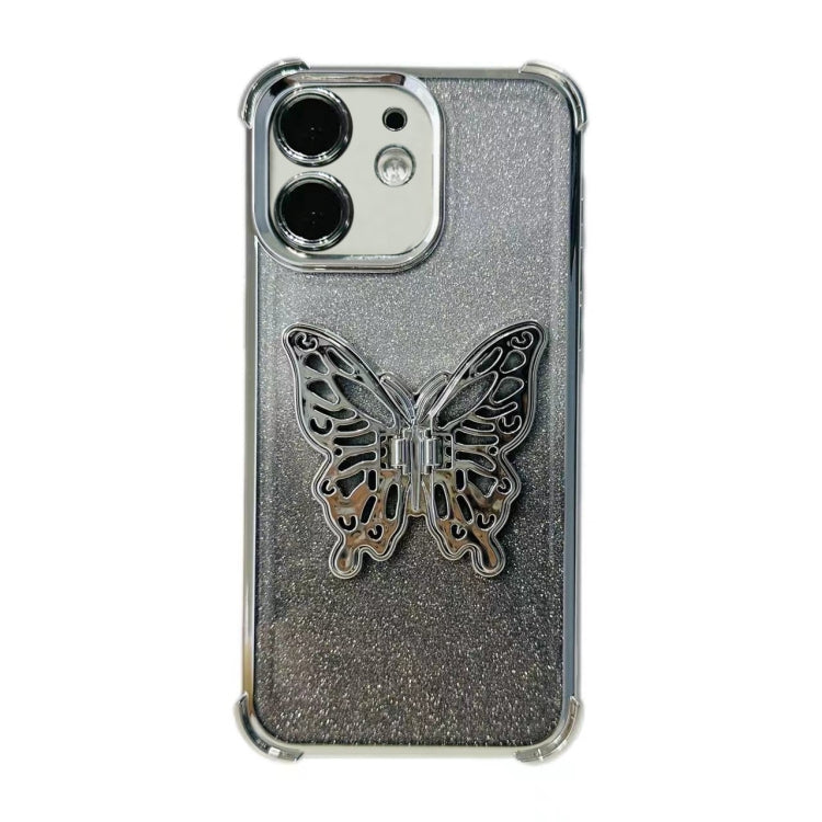 Electroplated Glitter 3D Butterfly Four-corner Shockproof TPU Phone Case, For iPhone 11 Pro, For iPhone XR, For iPhone XS Max, For iPhone 7 / 8 / SE 2022
