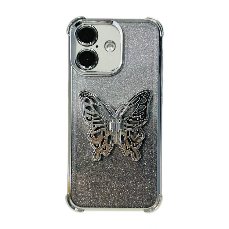 Electroplated Glitter 3D Butterfly Four-corner Shockproof TPU Phone Case, For iPhone 14 Plus, For iPhone 14, For iPhone 14 Pro, For iPhone 14 Pro Max