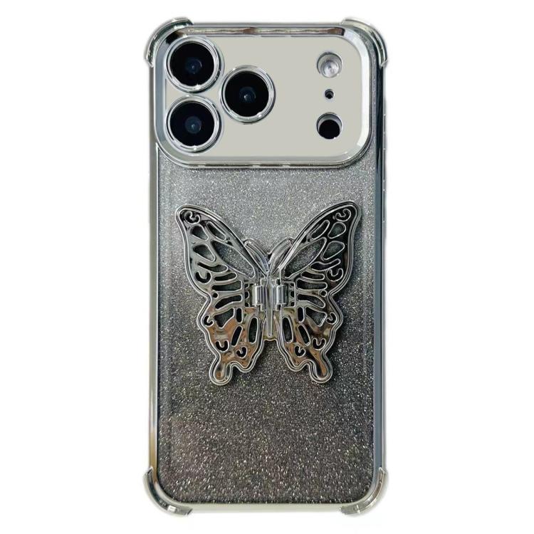 Electroplated Glitter 3D Butterfly Four-corner Shockproof TPU Phone Case, For iPhone 16 Pro Max, For iPhone 16 Pro, For iPhone 16 Plus, For iPhone 16