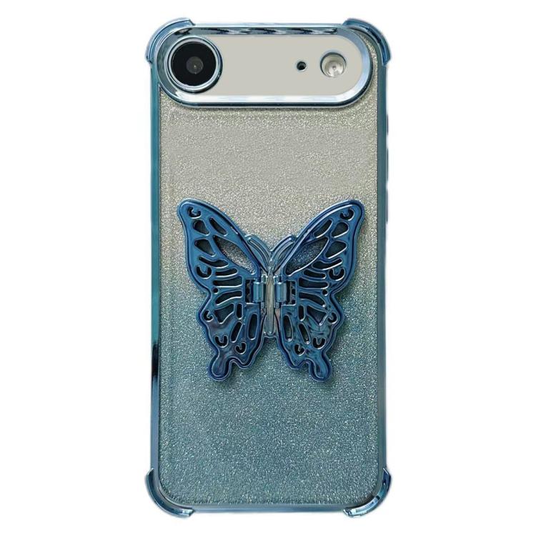 Electroplated Glitter 3D Butterfly Four-corner Shockproof TPU Phone Case, For iPhone 15 Pro Max, For iPhone 15 Pro, For iPhone 15 Plus, For iPhone 15