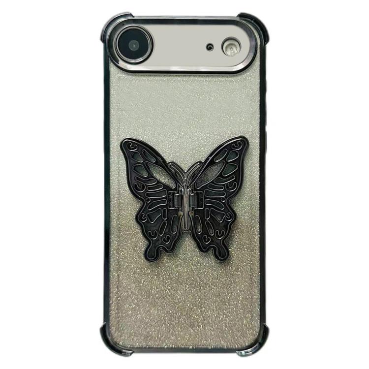Electroplated Glitter 3D Butterfly Four-corner Shockproof TPU Phone Case, For iPhone 15 Pro Max, For iPhone 15 Pro, For iPhone 15 Plus, For iPhone 15