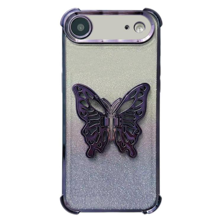 Electroplated Glitter 3D Butterfly Four-corner Shockproof TPU Phone Case, For iPhone 15 Pro Max, For iPhone 15 Pro, For iPhone 15 Plus, For iPhone 15